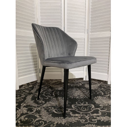 Стул SEATTLE-V СЕРЫЙ #27, велюр / черный каркас М-City