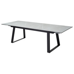 Стол Франк 200 Темно-серый мрамор, керамика / черный каркас М-City