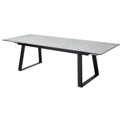 Стол Франк 200 Темно-серый мрамор, керамика / черный каркас М-City
