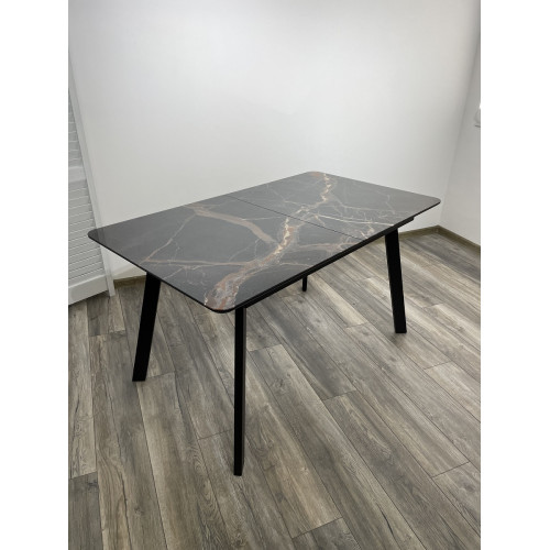 Стол АРУБА 140 МЕЙДЖИК, стекло / черный каркас М-City