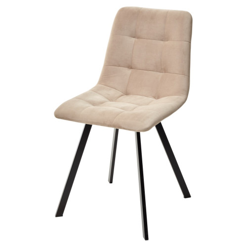 Стул CHILLI-Q SQUARE бежевый #5, велюр / черный каркас М-City
