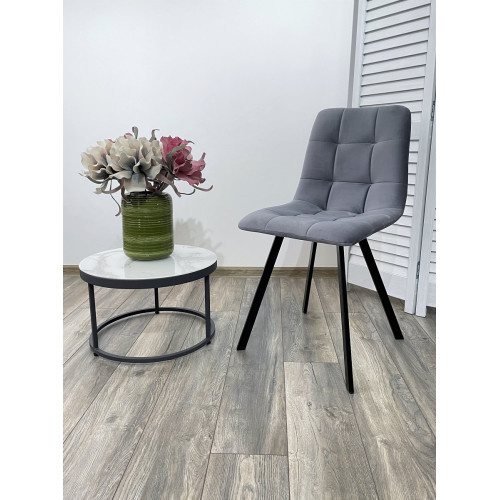 Стул CHILLI-Q SQUARE серый #27, велюр / черный каркас М-City