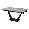 Стол Ниагара 160 Темно-серый мрамор с белыми прожилками, керамика / черный каркас М-City