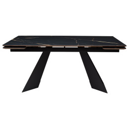 Стол Купер 160 Обсидиан, стекло / черный каркас М-City