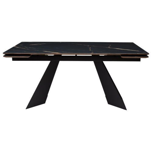 Стол Купер 160 Обсидиан, стекло / черный каркас М-City