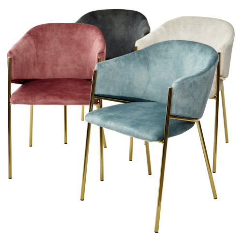 Стул DILL PK6015-05 (VBP205) античный светло-бежевый, велюр/ золотой каркас, М-City