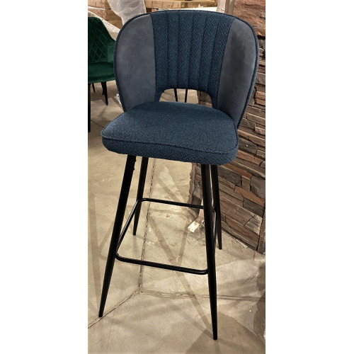 Барный стул HADES TRF-06 полночный синий, ткань/ RU-03 синяя сталь, PU М-City