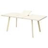 Стол ФИН 120 Кремовый, стекло/ Кремовый каркас М-City