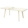 Стол ФИН 120 Кремовый, стекло/ Кремовый каркас М-City