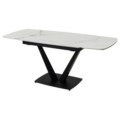 Стол ALATRI 120 GLOSS STATUARIO WHITE SINTERED STONE / BLACK М-City