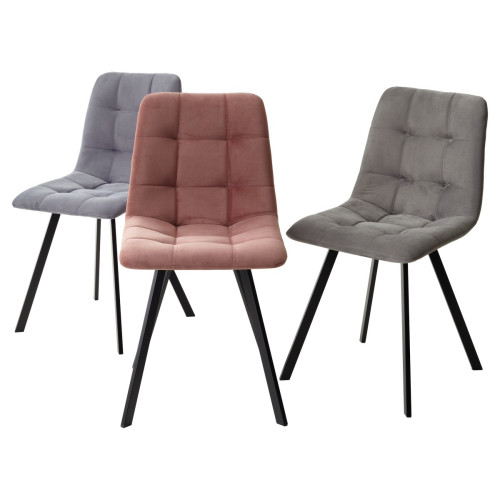 Стул CHILLI-Q SQUARE серый #27, велюр / черный каркас М-City