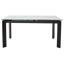 Стол CREMONA 180 KL-99 Белый мрамор матовый, итальянская керамика / черный каркас М-City