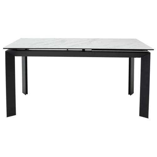 Стол CREMONA 180 KL-99 Белый мрамор матовый, итальянская керамика / черный каркас М-City