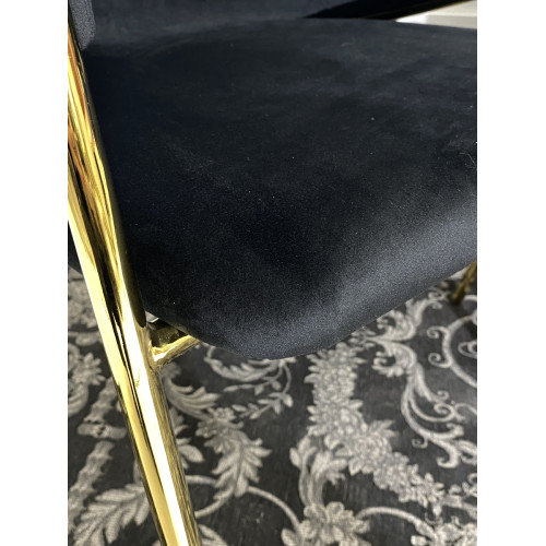 Стул DILL BLUVEL-19 BLACK, велюр/ золотой каркас, М-City