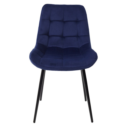 Стул ХОФМАН, цвет темно-синий #H60, велюр / черный каркас 4 шт./1 к М-City