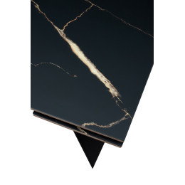 Стол Купер 160 Обсидиан, стекло / черный каркас М-City