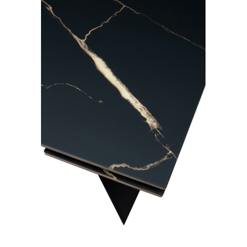 Стол Купер 160 Обсидиан, стекло / черный каркас М-City