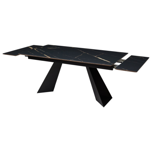 Стол Купер 160 Обсидиан, стекло / черный каркас М-City