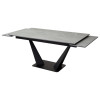 Стол Ниагара 160 Темно-серый мрамор с белыми прожилками, керамика / черный каркас М-City