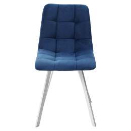 Стул CHILLI-Q SQUARE синий #29, велюр / белый каркас М-City
