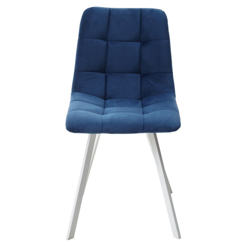 Стул CHILLI-Q SQUARE синий #29, велюр / белый каркас М-City