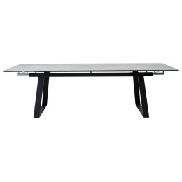 Стол Франк 200 Темно-серый мрамор, керамика / черный каркас М-City
