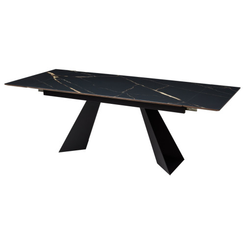 Стол Купер 160 Обсидиан, стекло / черный каркас М-City