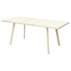 Стол ФИН 120 Кремовый, стекло/ Кремовый каркас М-City