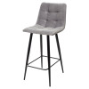 Полубарный стул CHILLI-QB светло-серый #26, велюр / черный каркас (H=66cm) М-City