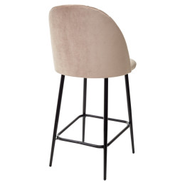 Полубарный стул НИРВАНА, цвет бежевый B-05, велюр / черный каркас H=63cm М-City
