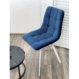 Стул CHILLI-Q SQUARE синий #29, велюр / белый каркас М-City