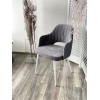 Стул FANTINE-LA СЕРЫЙ #27, велюр/ белый каркас М-City