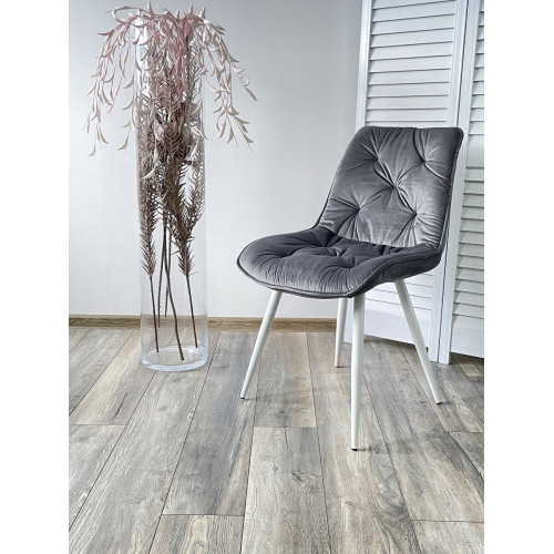 Стул MONACO UF910-05 DARK GREY, велюр/белый каркас M-City