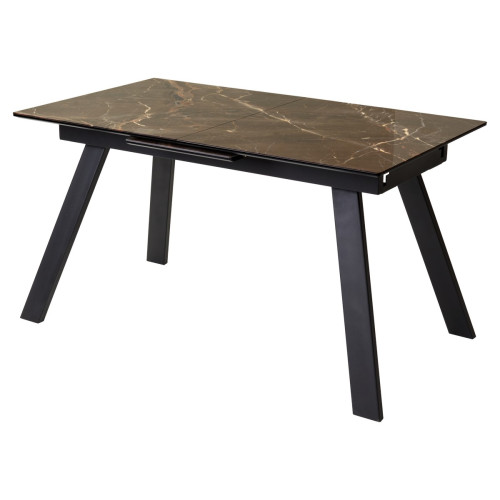 Стол Морис 140 БРАУН, стекло/ ЧЕРНЫЙ М-City