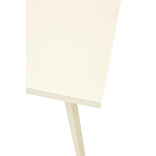 Стол ФИН 120 Кремовый, стекло/ Кремовый каркас М-City