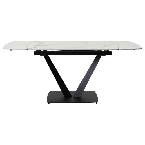 Стол ALATRI 120 GLOSS STATUARIO WHITE SINTERED STONE / BLACK М-City