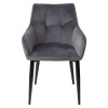 Стул HECTOR BLUVEL-14 GREY, велюр/ черный каркас М-City