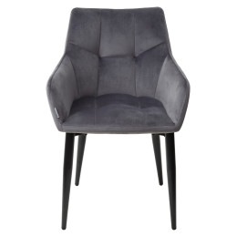 Стул HECTOR BLUVEL-14 GREY, велюр/ черный каркас М-City