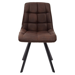 Стул MIMI коричневый с черными ножками, микрофибра PK-03 М-City