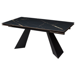 Стол Купер 160 Обсидиан, стекло / черный каркас М-City