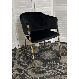 Стул DILL BLUVEL-19 BLACK, велюр/ золотой каркас, М-City
