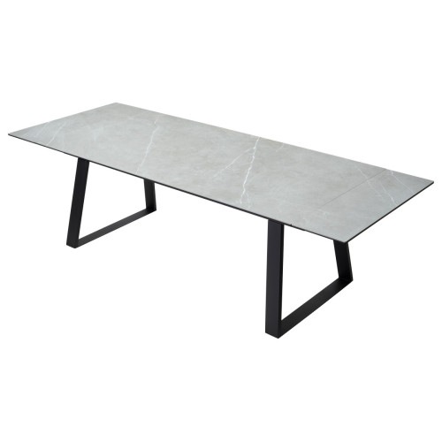 Стол Франк 200 Темно-серый мрамор, керамика / черный каркас М-City