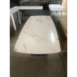 Стол ALATRI 120 GLOSS STATUARIO WHITE SINTERED STONE / BLACK М-City