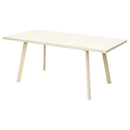Стол ФИН 120 Кремовый, стекло/ Кремовый каркас М-City