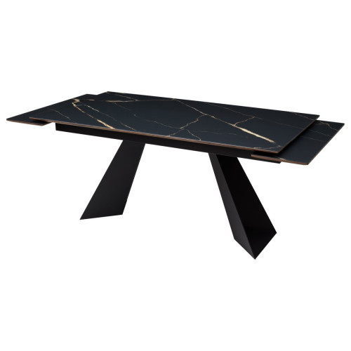 Стол Купер 160 Обсидиан, стекло / черный каркас М-City