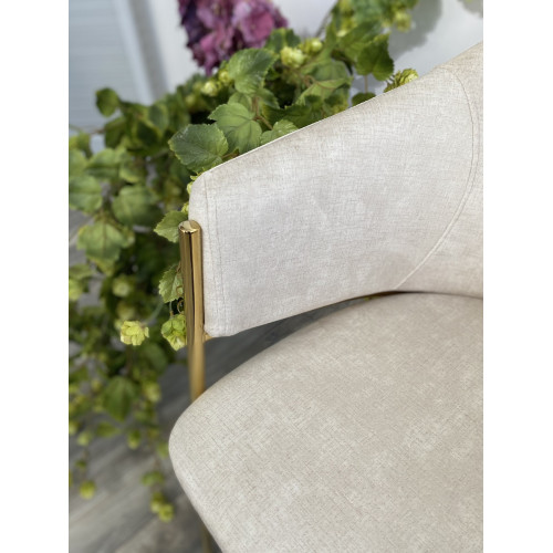 Стул DILL PK6015-05 (VBP205) античный светло-бежевый, велюр/ золотой каркас, М-City