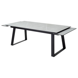 Стол Франк 200 Темно-серый мрамор, керамика / черный каркас М-City