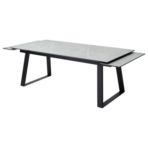 Стол Франк 200 Темно-серый мрамор, керамика / черный каркас М-City