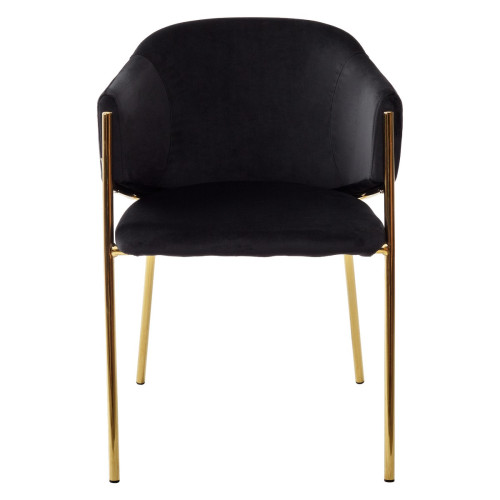 Стул DILL BLUVEL-19 BLACK, велюр/ золотой каркас, М-City