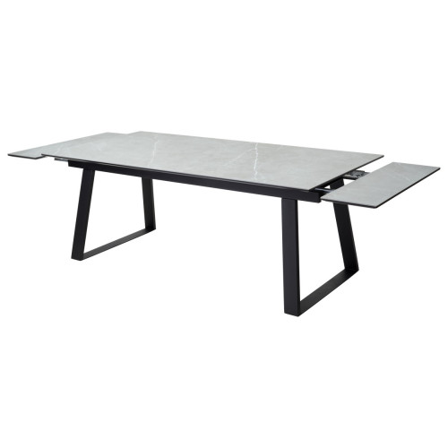 Стол Франк 200 Темно-серый мрамор, керамика / черный каркас М-City